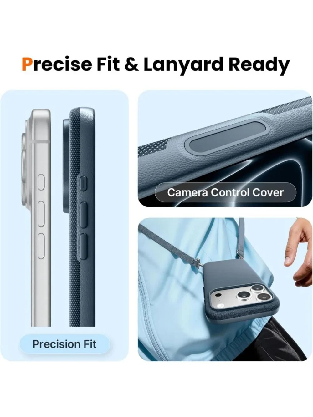 iPhone 17 Pro Blue Techwoven Drop Protection Shockproof Skin-Friendly Case